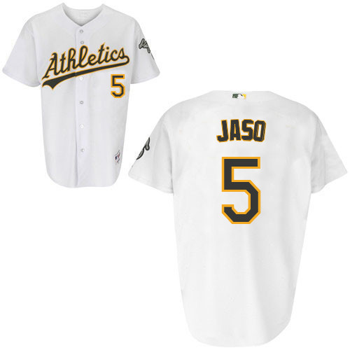 John Jaso #5 Youth Baseball Jersey-Oakland Athletics Authentic Home White Cool Base MLB Jersey